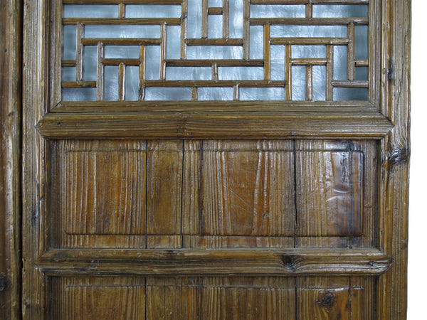 Z - Pair of Antique Chinese Double Happinese Lattice Door - Dyag East
