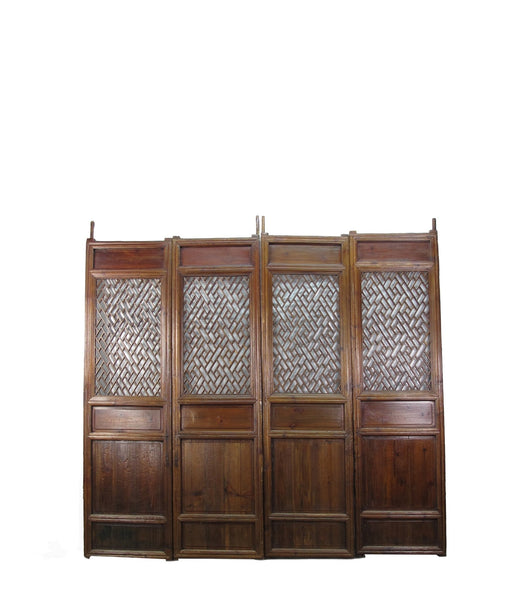 Z - Set of 4 Antique Lattice Screen Door Panel - Dyag East