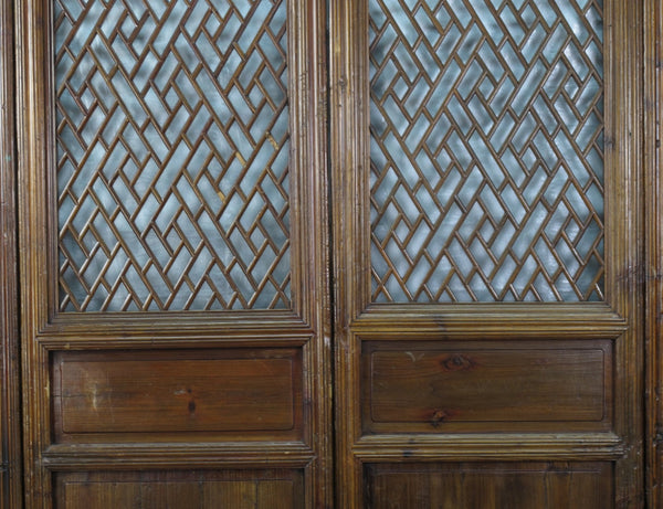 Z - Set of 4 Antique Lattice Screen Door Panel - Dyag East