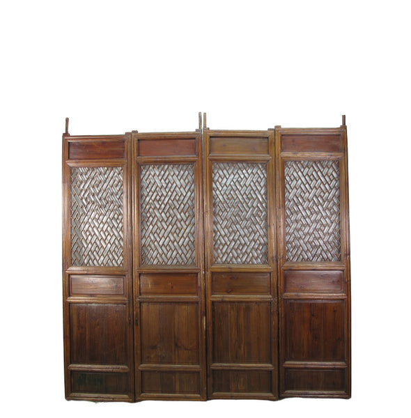 Z - Set of 4 Antique Lattice Screen Door Panel - Dyag East